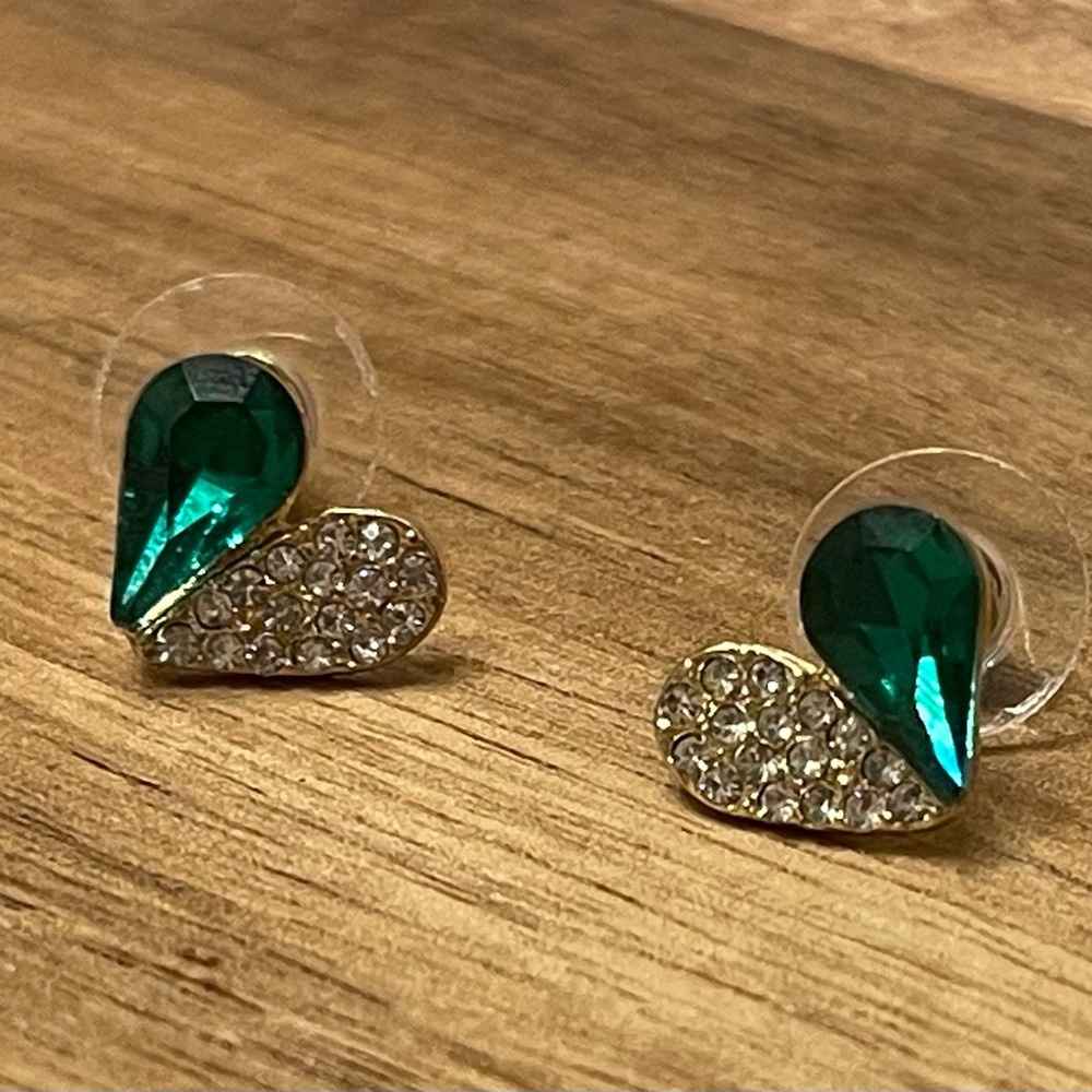 Gold plated emerald earrings